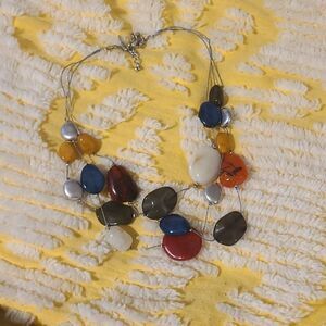 3 Strand Multi-Colored Necklace.